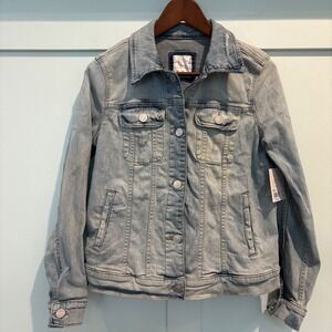 NWT LC Lauren Conrad Denim Jacket Women's Size Small Blue‎ Light Wash Stretch